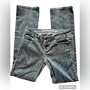 American Eagle 77 Straight Leg Gray Jeans GUC sz 2